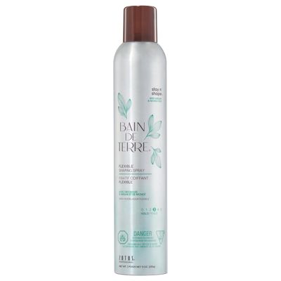 Bain de Terre Stay N&#39; Shape Flexible Shaping Spray, Medium Hold &amp; Shine, Heat &amp; Humidity Protection with Argan &amp; Monoi Oils, Paraben-Free, Color-Safe, Vegan, 9.1 Fl Oz