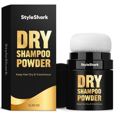 StyleShark Dry Shampoo Powder (0.29 oz), Volumizing Powder Dry Shampoo for Women &amp; Men, Travel Size Hair Powder for Root Fuller Look, Refreshing Hair