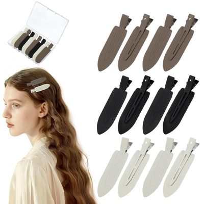 12 Pcs No Bend No Crease Hair Clips, Hair Clips Barrettes for Styling for Woman Girl Makeup, Classic