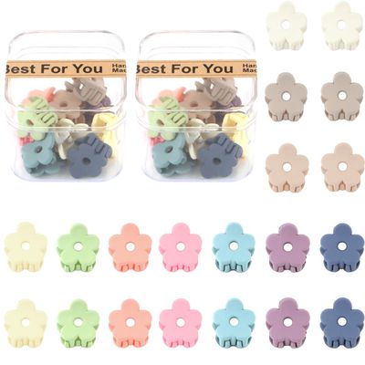 YISSION 20Pcs Mini Flower Hair Claw Clips with Box - Colorful Cute Hair Accessories for Girls &amp; Women (10 Colors)