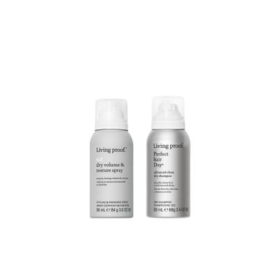 Living Proof Travel Size Advanced Clean Dry Shampoo + Dry Volume &amp; Texture Spray Bundle (37 Value)