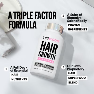 St. Tropica Tru Bloom Hair Growth Vitamins - 2 Month Supply. Clinically Proven for Fuller, Thicker Hair. Natural &amp; Drug-Free. Ultimate Hair Vitamins for Proven Results