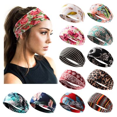Jesries Headbands for Women Non Slip Turban Hair Wrap Elastic Hair Bands Running Headwrap Sweat Yoga Head Bands for Girls