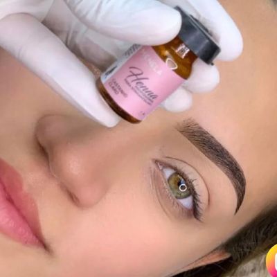 MENELA Eyebrow Henna Tint - Light Brown Brow Dye with Bamboo Extract for Fuller, Defined Brows - 2.5g Henna &amp; 15ml Fixer - Easy-to-Use Eyebrow Tinting Kit