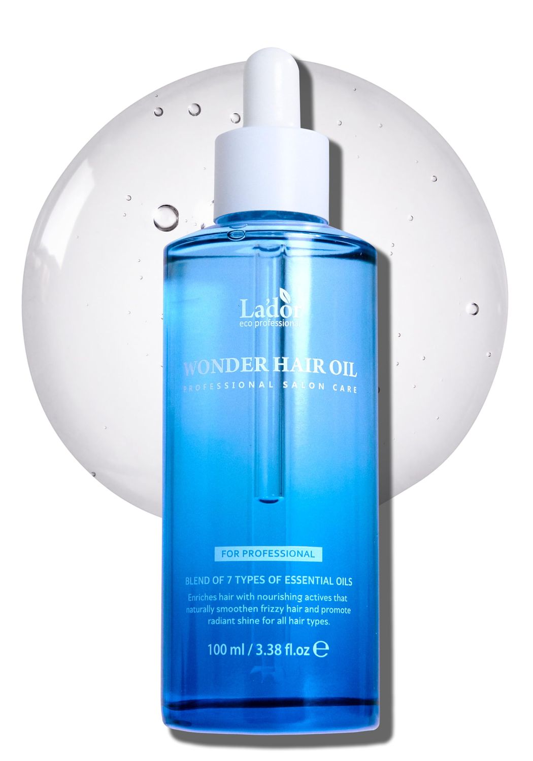 LA&#39;DOR Wonder Hair Oil Anti Frizz Leave-In Lightweight Protein Coditioner - Squalane Argan Avocado Oil for Dry Static Damaged Bleached Hair Defrizz Heat Protectant Treatment 3.3 Fl Oz LADOR Korean