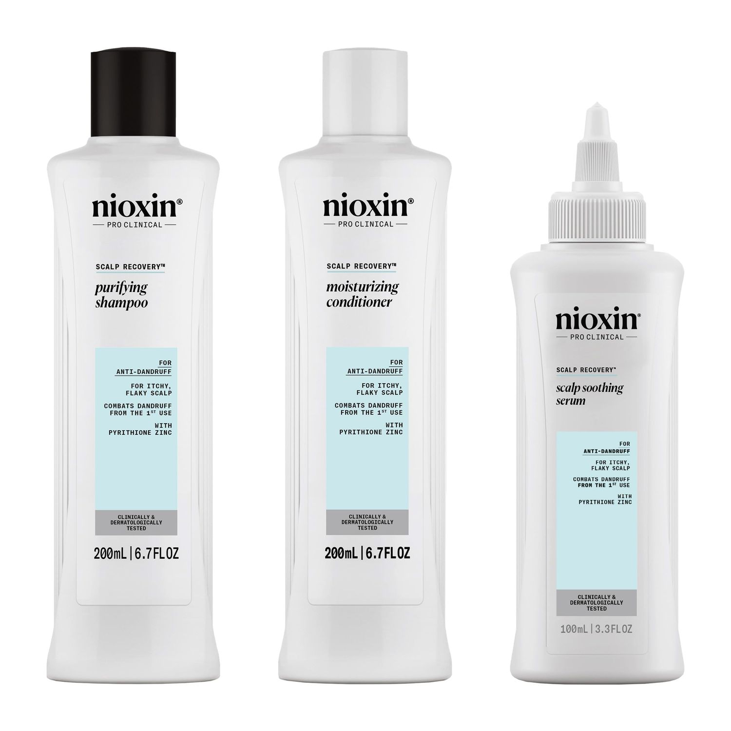 Nioxin Scalp Recovery Anti-Dandruff System Kit for Itchy &amp; Flaky Scalp, Pyrithione Zinc, 6.8 fluid ounce (Packaging May Vary)