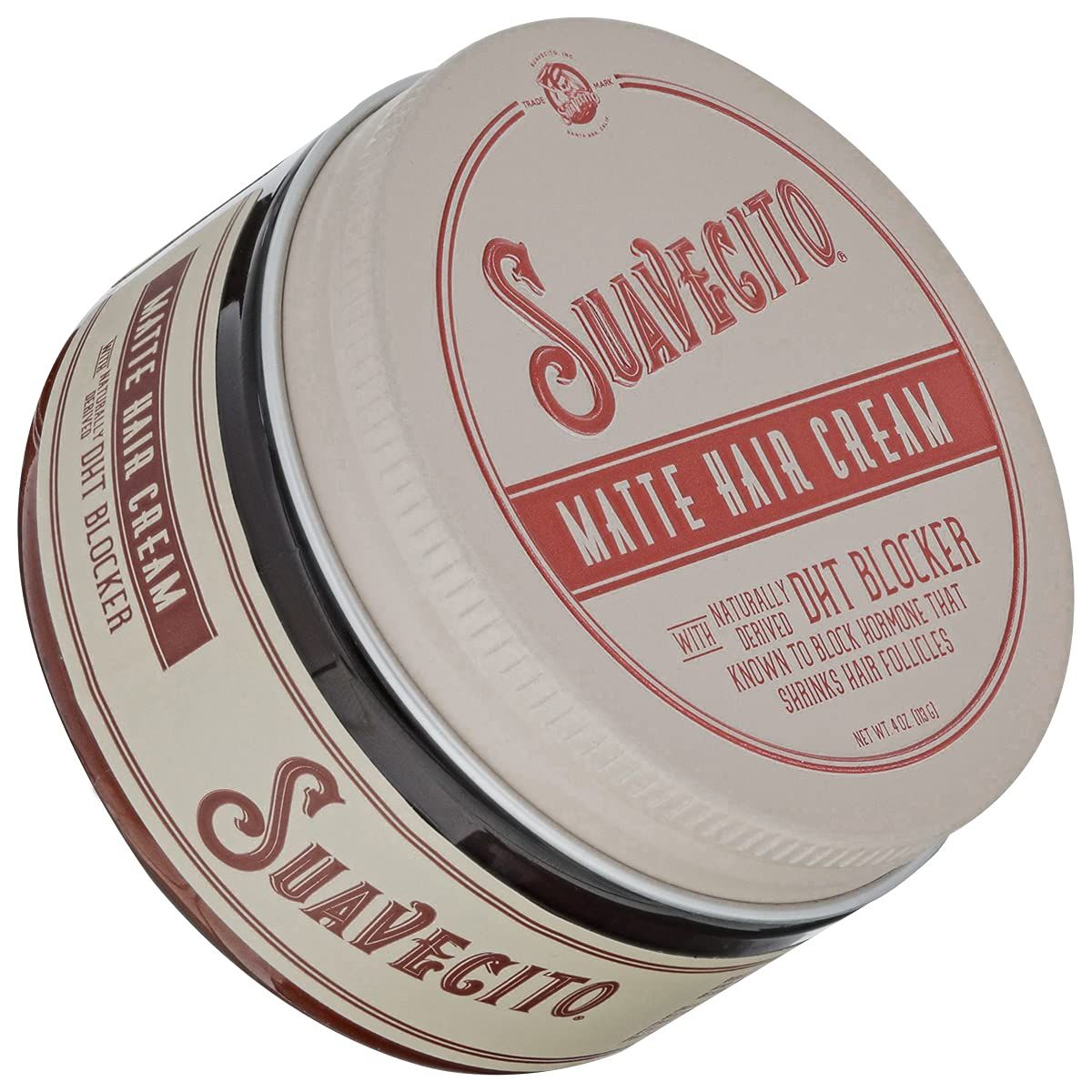 Suavecito Pomade Matte Hair Cream With DHT Blocker For Hair Regrowth - Low Shine Light Hold For Styling Thinning Hair To Look Thick &amp; Full With Volume