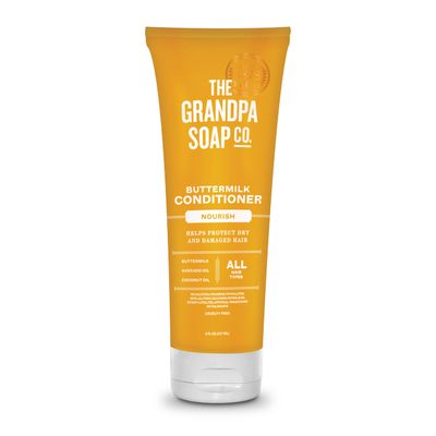 The Grandpa Soap Company Buttermilk Conditioner - Nourishing Formula to Help Strengthen and Hydrate Hair, with Coconut Oil &amp; Silk Protein, Sulfates and Parabens Free, 8 Fl Oz