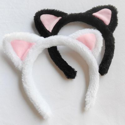 Cat Ears Headband 2-Pack - Plush Fuzzy Hairbands for Cosplay, Makeup, Yoga, and Photo Props for Adults and Kids