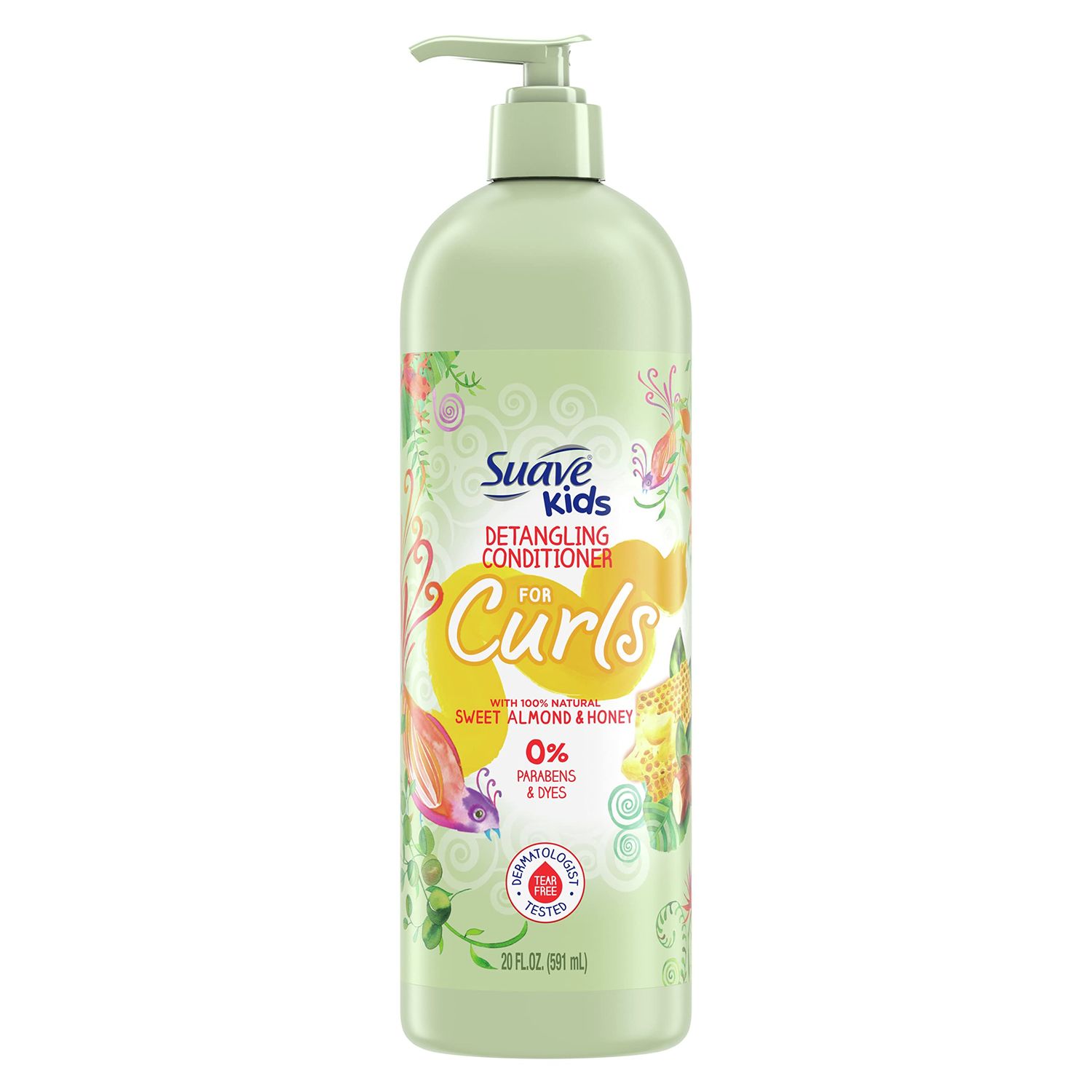 Suave Kids Naturals Curls Detangling Conditioner, Dermatologist Tested and Tear-free, 20 oz