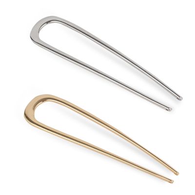 2PCS Fosvrde U-Shaped Large 5.5 Inch Metal Hair Pins for Women and Girls, Vintage Gold and Silver Hair Pins for Buns, Long and Thick Hair