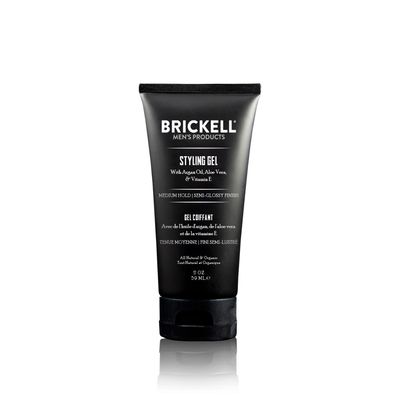 Brickell Men&#39;s Hair Styling Hair Gel For Men, Natural and Organic, All Day Hold for Glossy Style, Natural Scented, 2 Ounce