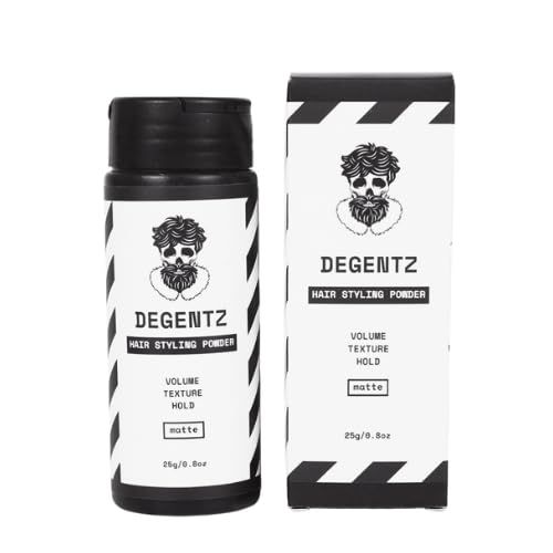 DEGENTZ King Sized Hair Styling Powder - Volumizing and Mattifying Hold (0.8oz / 25g) - Add Life and Texture without Grease - Non-Sticky, Natural Look