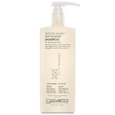 GIOVANNI Smooth as Silk Deep Moisture Shampoo - Moisturizing Shampoo for Women &amp; Men, Cleansing and Clarifying for Soft, Smooth Hair, Salon Quality, Sulfate Free - 24 Fl Oz (Pack of 1)