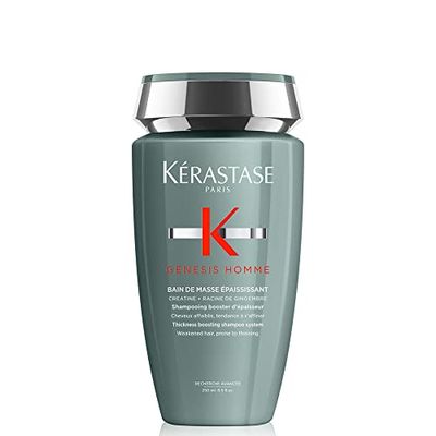 KRASTASE Men&#39;s Genesis Homme Bain De Masse Shampoo, Thickening &amp; Strengthening Shampoo, Cleanses Hair &amp; Scalp for Weakened Hair| 8.5 Fl Oz