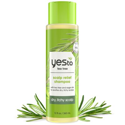 Yes To Tea Tree Scalp Relief Shampoo, pH Balancing Formula To Calm Dry Itchy Scalp While Moisturizing &amp; Nourishing Hair, With Tea Tree &amp; Sage Oil, Natural, Vegan &amp; Cruelty Free, 12 Fl Oz