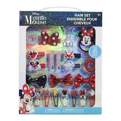 Townley Girl Disney Minnie Mouse Hair Accessories Set for Kids, Perfect for Parties, Sleepovers and Makeovers, Ages 3