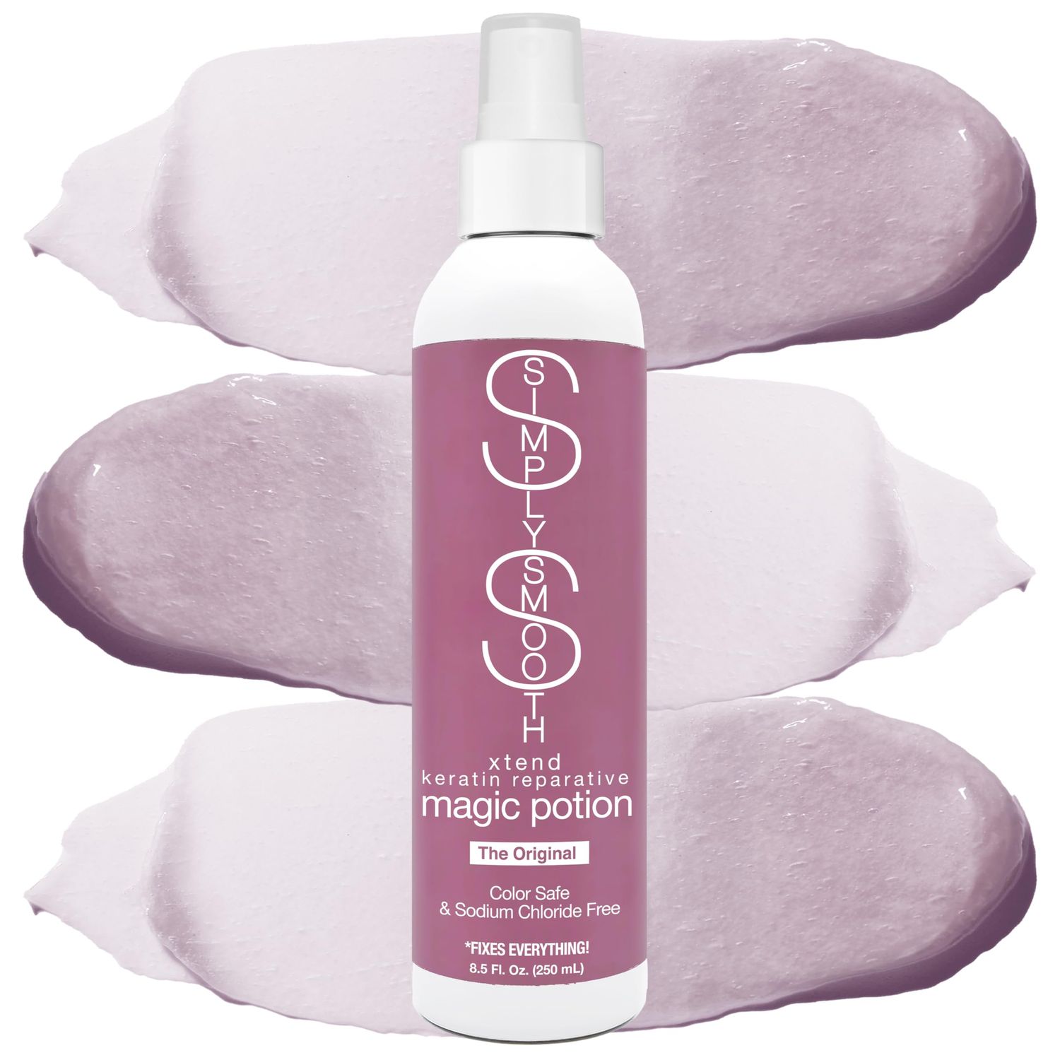 SIMPLY SMOOTH Magic Potion Original Leave In Conditioner Detangler &amp; Heat Protection Styling Spray Repair &amp; Reduce Breakage Color Safe &amp; Sodium Chloride Free 8.5oz