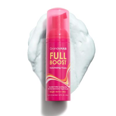 Grande Cosmetics Volumizing Hair Foam For Instant Volume, Body &amp; Fuller Looking Hair, Hair Mousse for Curly Hair, Defines Curls, Non-sticky, Travel Size