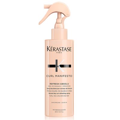 KERASTASE Curl Manifesto Refresh Absolu Refresh Spray | Hydrates, Redefines &amp; Refreshes Curls | Anti-Frizz | With Coconut Oil | For All Wavy, Curly, Very Curly &amp; Coily Hair | 6.4 Fl Oz