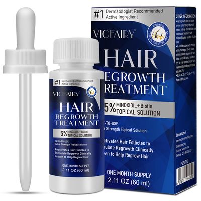 KZUO 5% Minoxidil for Men&#39;s &amp; Women&#39;s Hair Growth, Beard Growth, Regrowth Treatment, Combats Thinning Hair &amp; Hereditary Hair Loss