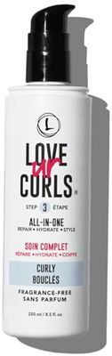 Love Ur Curls - Curly All in One Curl Cream Styler, Curling Cream for Curly Hair, Repair, Define, Hydrate &amp; Style with Shea Butter, 250mL