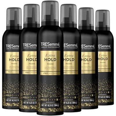 TRESemm Hair Mousse, 6-Pack - Extra Hold Alcohol-Free, Non-Drying Anti-Humidity, Anti-Frizz Hair Products, 6.5 Oz Ea