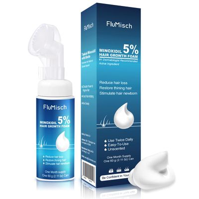 FluMisch 5% Minoxidil Foam for Men, 5% Biotin and 5% Minoxidil Use for Hair Growth, Slows Hair Loss and Promotes Hair Regrowth, 1 Month Supply
