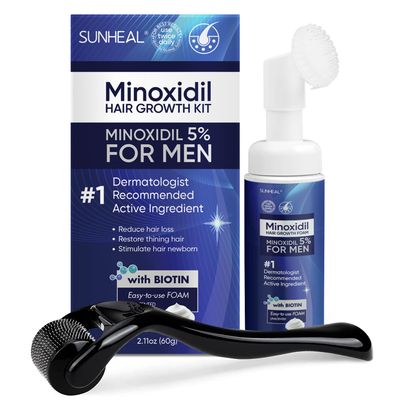 5% Minoxidil Foam Hair Growth Kit - For Men&#39;s Beard and Women&#39;s Hair Regrowth, 60ml