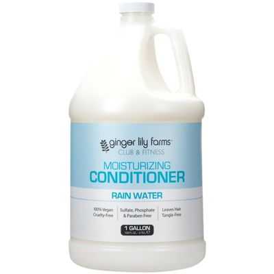 Ginger Lily Farms Club &amp; Fitness Moisturizing Conditioner for Dry Hair, 100% Vegan &amp; Cruelty-Free, Rain Water Scent, 1 Gallon (128 fl oz) Refill