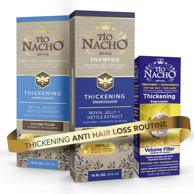 Tio Nacho Thickening Hair Care Bundle - Shampoo, Conditioner, and Treatment, Strengthening System for Fine Hair