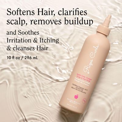 Rizos Curls Apple Cider Vinegar Scalp &amp; Hair Rinse, Clarifies to Remove Product Buildup, Balance Oils, Revive Hair &amp; Scalp, Enhances Softness &amp; Shine, 10 oz