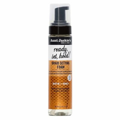 Aunt Jackie&#39;s Curls &amp; Coils Braid + Twist Collection Ready, Set, Hold Braid Setting Foam with Extra Firm Hold, 8.5 fl oz