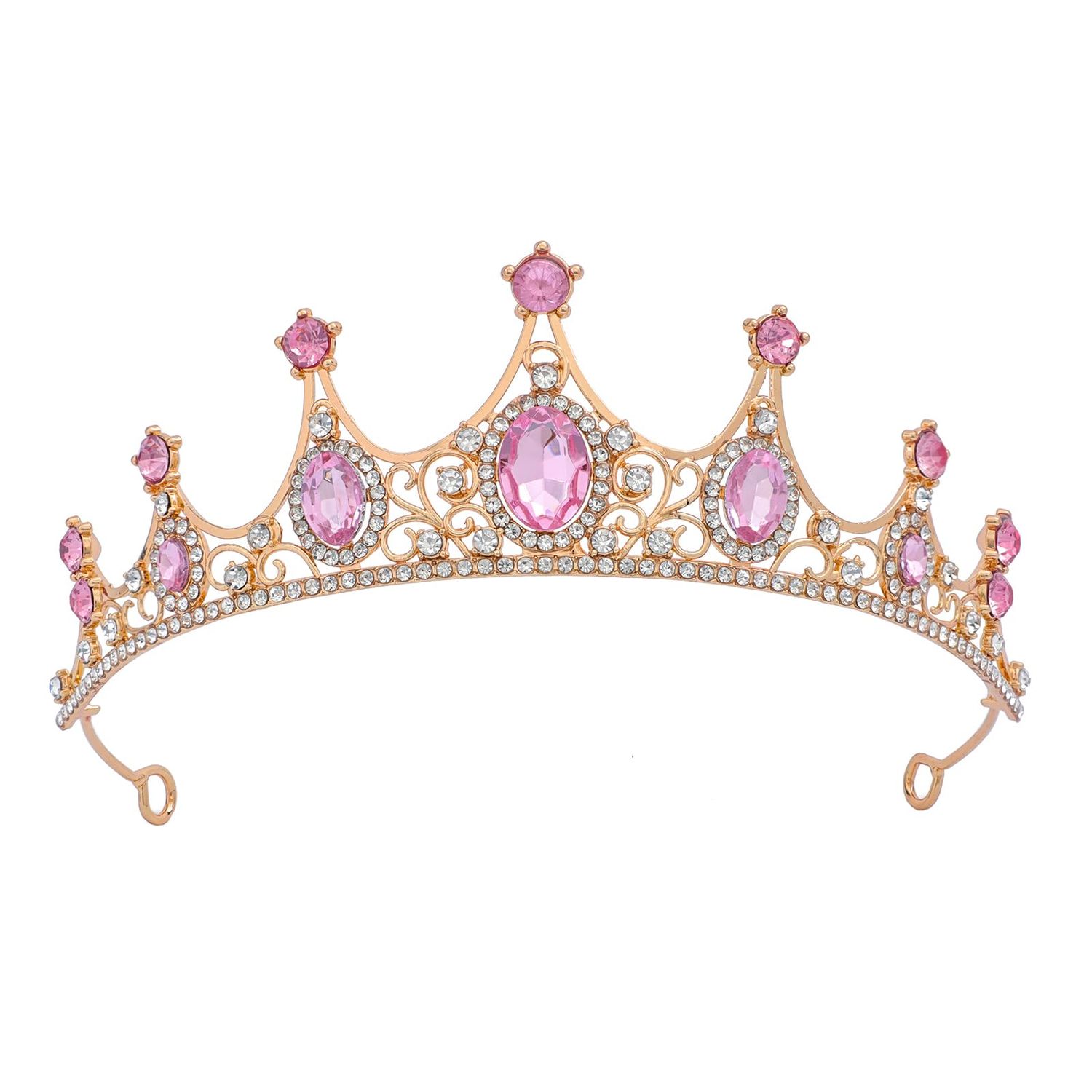 FORSEVEN Crystal Tiaras Birthday Crown for Women Wedding Rhinestones Princess Party Headbands Hair Accessories for Women and Girls