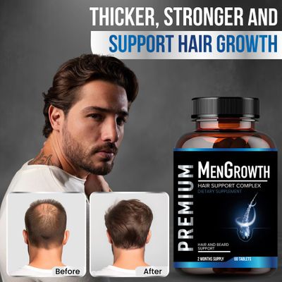 Mens Hair Growth-Hair Vitamins For Men. Anti Hair Loss Supplement, Regrow Hair &amp; Beard Growth Pills With DHT Blocker For Thinning Hair &amp; Hair Thickening With Biotin &amp; Saw Palmetto.Thicker Fuller Hair