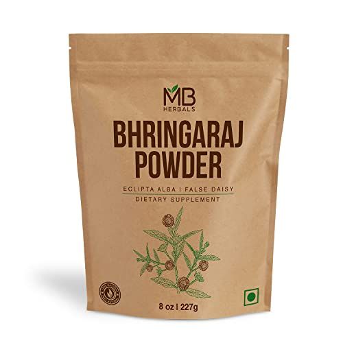 MB Herbals Pure Bhringraj Powder 227g | 8 oz | 0.5 LB | Bhringaraj | 100% Pure Eclipta alba Powder | Hair Care