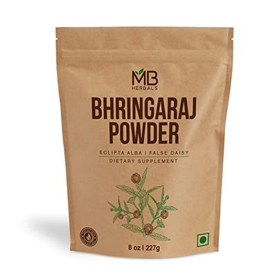 MB Herbals Pure Bhringraj Powder 227g | 8 oz | 0.5 LB | Bhringaraj | 100% Pure Eclipta alba Powder | Hair Care