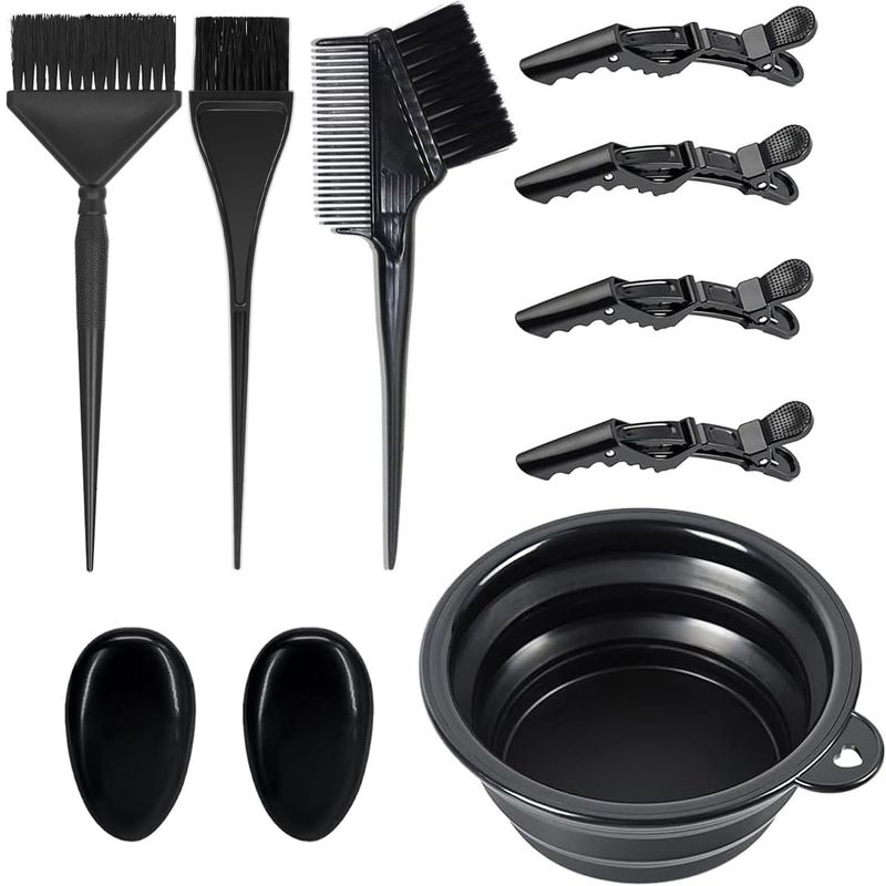 10 Pcs Professional Hair Bleach Kit Hair Coloring Products for DIY Mixing, Includes Hair Dye Brush, Hair Color Bowl, Hair Clip, Ear Muffs for Hair Dye Hair Color at Home, Salon Hair Highlighting