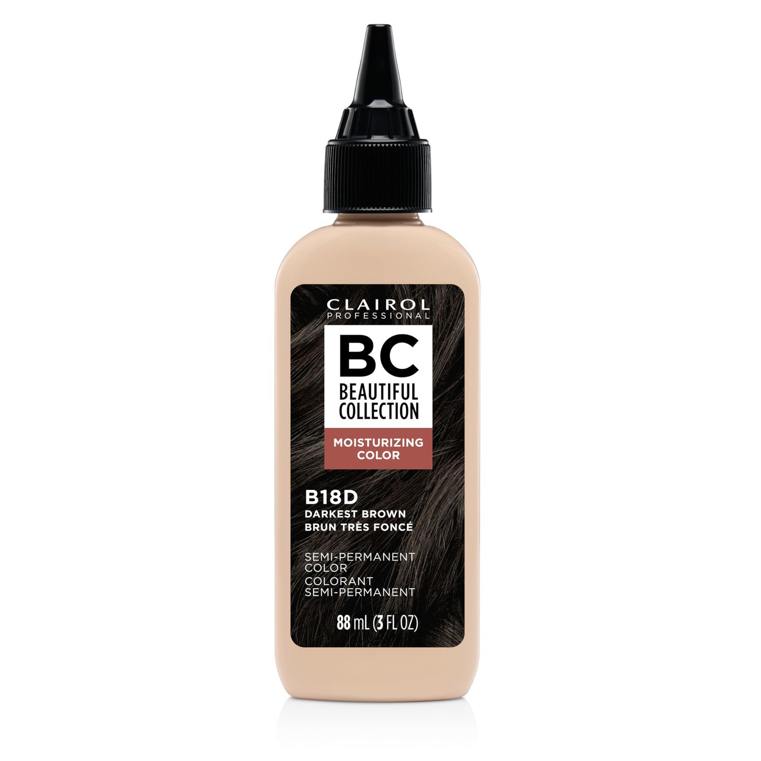 Clairol Professional Beautiful Collection Hair Color, 18D Darkest Brown, 3 oz. - Packaging May Vary