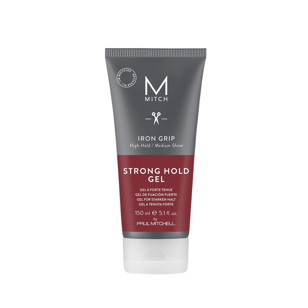 MITCH by Paul Mitchell Iron Grip Strong Hold Gel, High Hold, Medium Shine, For All Hair Types + Textures, 5.1 fl oz