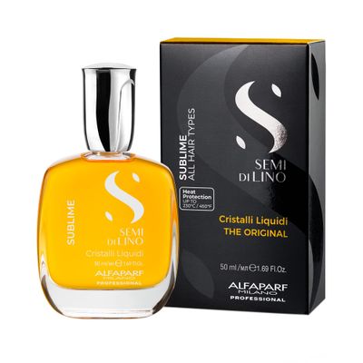 Alfaparf Milano Semi di Lino Sublime Cristalli Liquidi Hair Oil Serum with Thermal Protection - Anti Frizz Hair Serum &amp; Smoothing Heat Protectant Spray with Vitamin E for Frizzy Hair (1.69 oz / 50 ml)