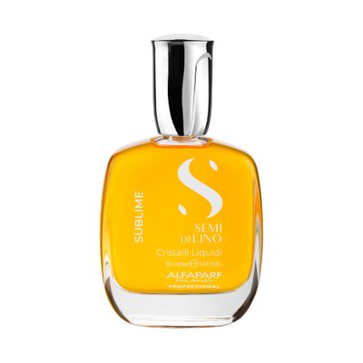Alfaparf Milano Semi di Lino Sublime Cristalli Liquidi Hair Oil Serum with Thermal Protection - Anti Frizz Hair Serum &amp; Smoothing Heat Protectant Spray with Vitamin E for Frizzy Hair (1.69 oz / 50 ml)