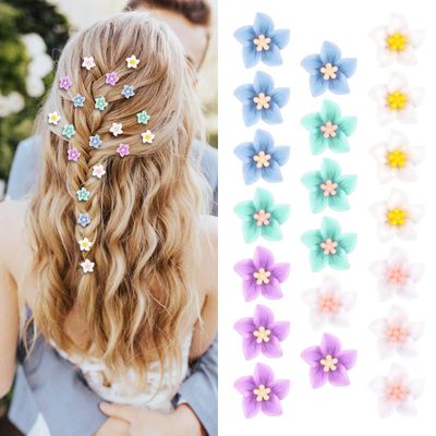 Paderison 20Pcs Flower Clips Purple Hair Accessories for Girls Rapunzel Hair Flowers floral hair pins Small Flower Hair Clips Braided Hair Clips Toddler Girl Hair Clips Flower Girl Wedding(Color)