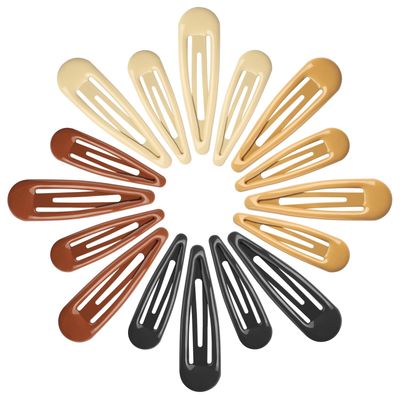 YIERSO Metal Snap Hair Clips, No Slip Hair Clips for Thick/Thin Hair, 16pcs Medium/Big Barrettes for Women Kids Girls Hairstyle Makeup Accessories (8pcs 2.36inch &amp; 8pcs 2.7inch) (Black Brown)