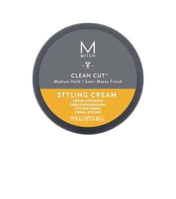 MITCH by Paul Mitchell Clean Cut Styling Cream for Men, Medium Hold, Semi-Matte Finish, For All Hair Types + Short to Medium Hair, 3 oz.