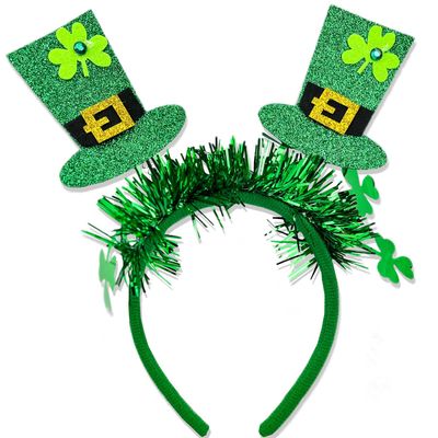 Tagberoy St Patricks Day Headbands for Women, Green shamrock Hat Headband for St Patrick Day Accessories