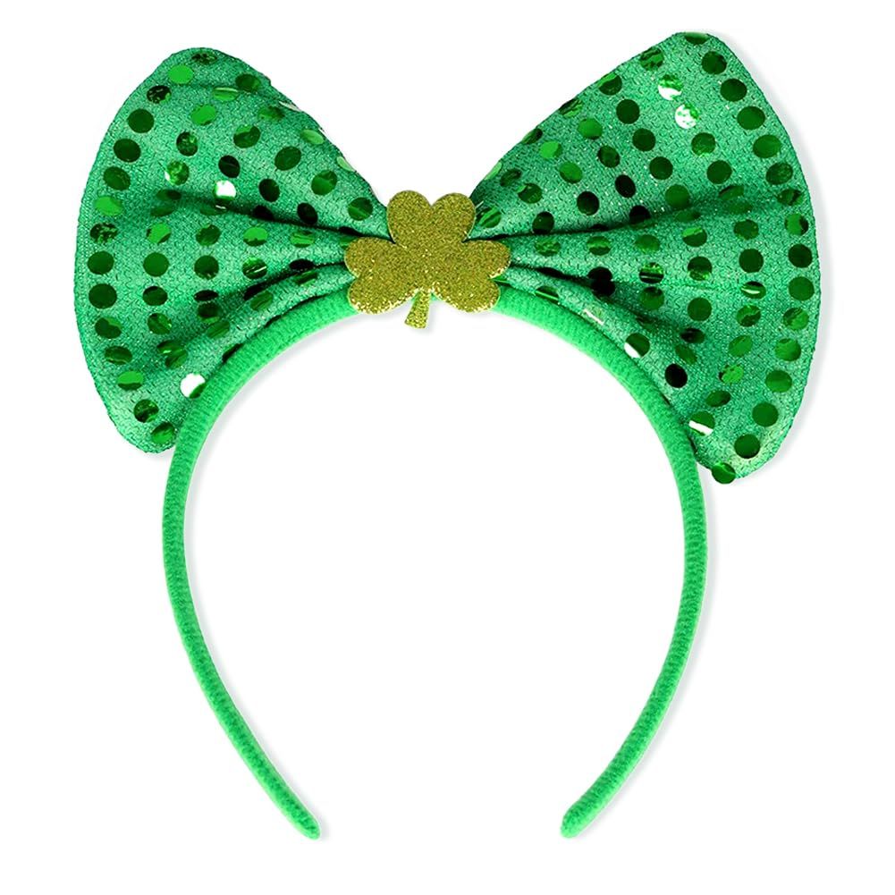 RUPOFUZA St. Patrick&#39;s Day Headbands, Green Shamrock Clover Hats Headband Saint Patricks Day Irish Headwear Costume Accessories for Adults Kids