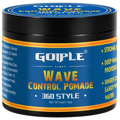 Natural Wave Pomade for Men Strong Hold, Easy Wash 360 Wave Training Hair Cream, Waves Grease for Men Water-Based Hair Cream for Wave, Moisture, Control and Silky Shine, Wave Pomade for Black Men 4oz