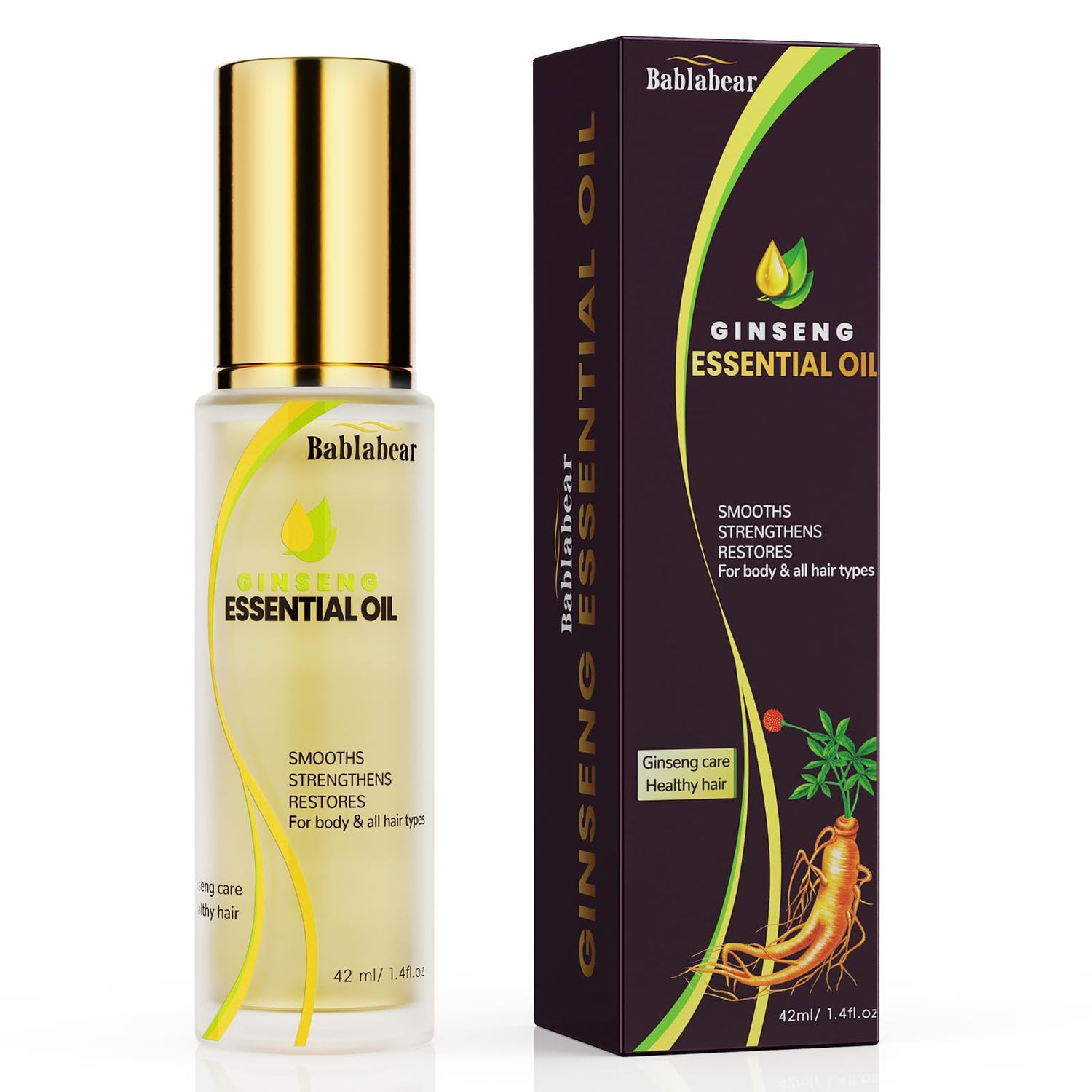 Bablabear Hair Oil for Frizzy Hair,Hydrating Oil Serum to Repairs Damaged,Aceite Para El Cabello Strengthens and Provides Heat Protection |Adds Hair Shine and Smooths Split Ends.