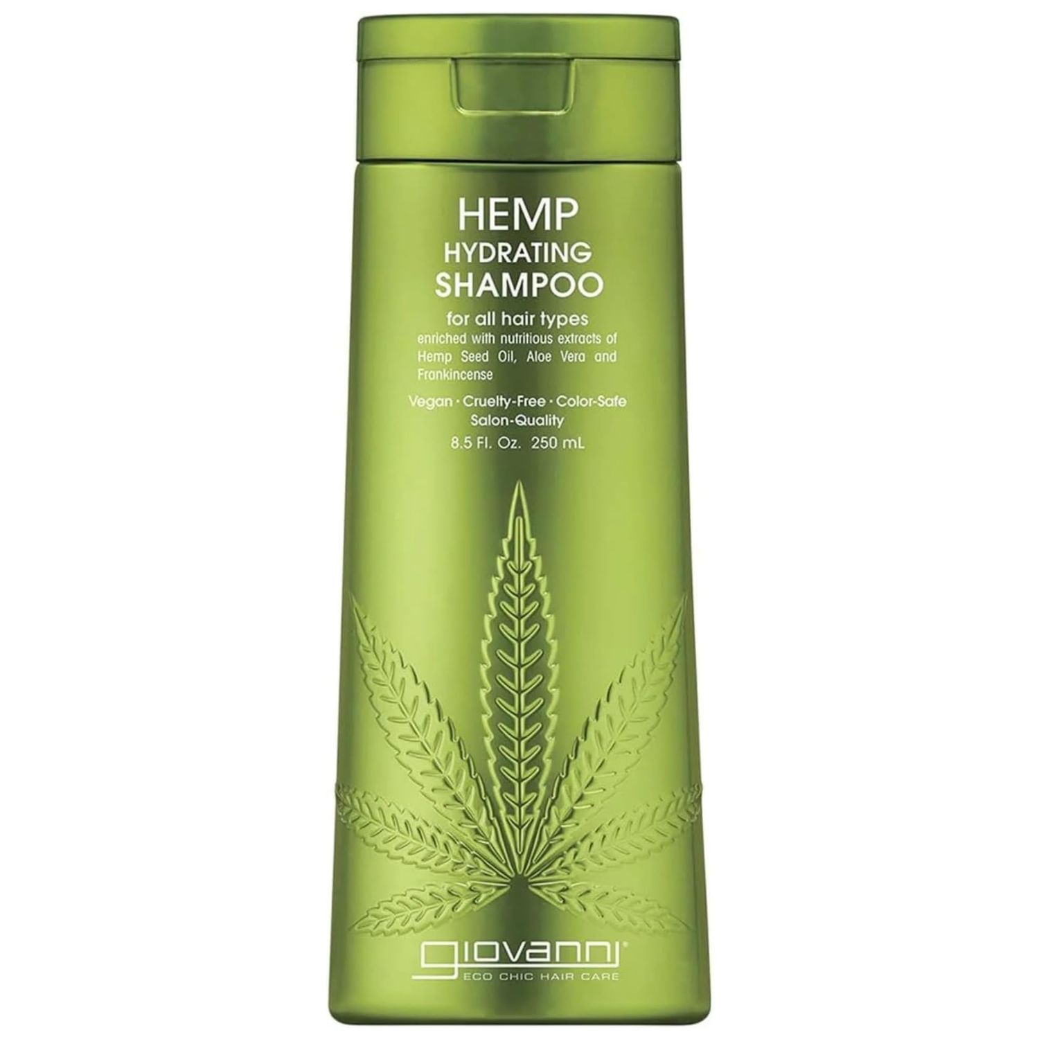 GIOVANNI Hemp Hydrating Shampoo - Natural, Hemp Seed Oil, Aloe Vera, Frankincense, Botanical Extract, Moisturize &amp; Revitalize Damaged Hair - 8.5 Fl Oz